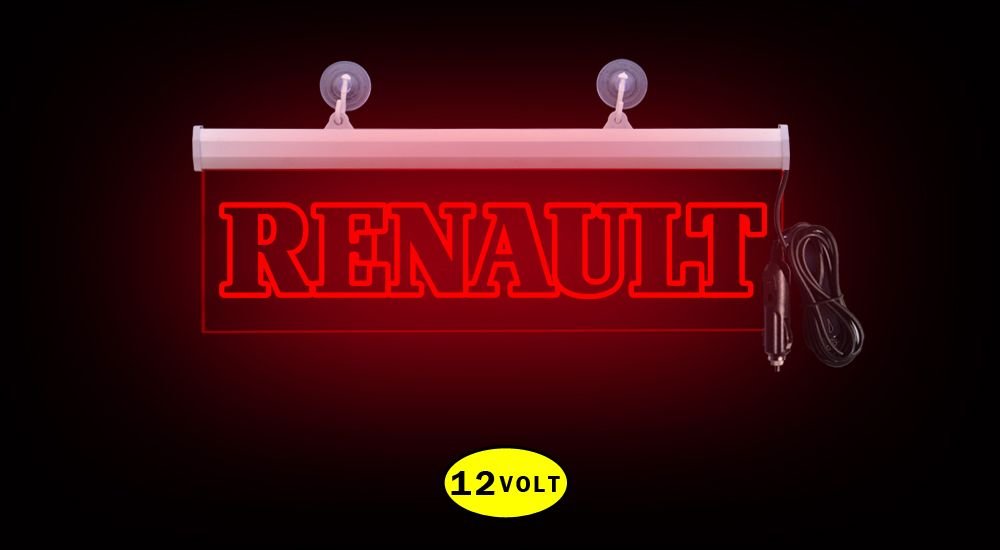 Renault Öncam Işıklı Yazı 35 cm Kırmızı 12 volt