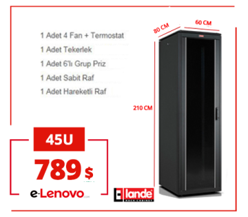 45U 600x800x2187mm Lande DYNAmic Dikili Tip Rack Server Kabinet (PDDM4568)