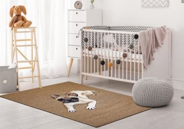 DOG DESİNG-ANİMAL TUFTED CARPET BEİGE/MULTİ-ATA HALI