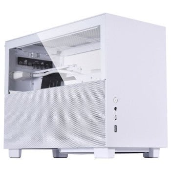 LIAN LI Q58W4 Beyaz Riser Kablolu Mesh Tamperli Cam MINI ITX KASA