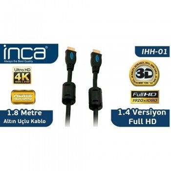 INCA IHH-01 ALTIN UÇLU HDMI KABLO 1.8MT