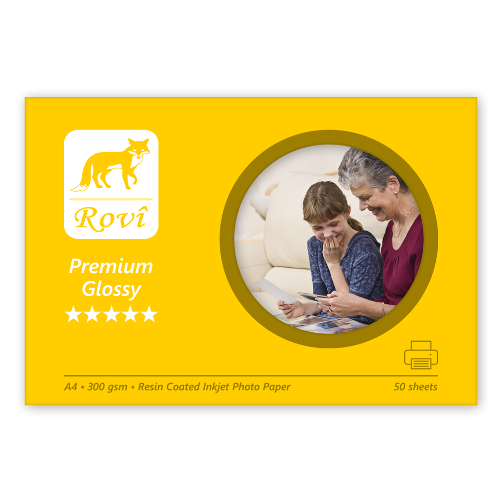 Rovi Premium Glossy (Parlak) A4 Fotoğraf Kağıdı 300gr - 50 Yaprak