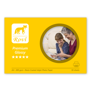 Rovi Premium Glossy (Parlak) A4 Fotoğraf Kağıdı 300gr - 50 Yaprak
