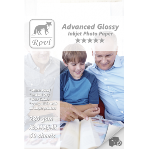 Rovi Advanced Glossy (Parlak) A3 Fotoğraf Kağıdı 280gr - 50 Yaprak
