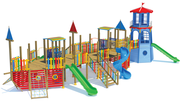 Renkli Gemi Ahşap Oyun Parkı