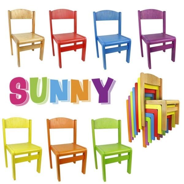 SUNNY RENKLİ AHŞAP İSTİFLENEBİLİR SANDALYE