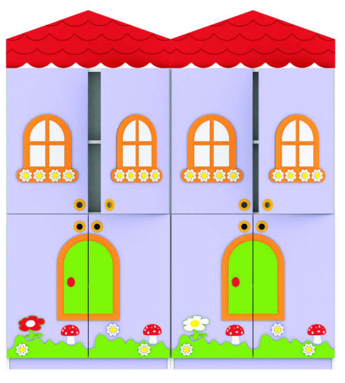 ÇATILI İKİ KATLI EV FİGÜRLÜ VESTİYER