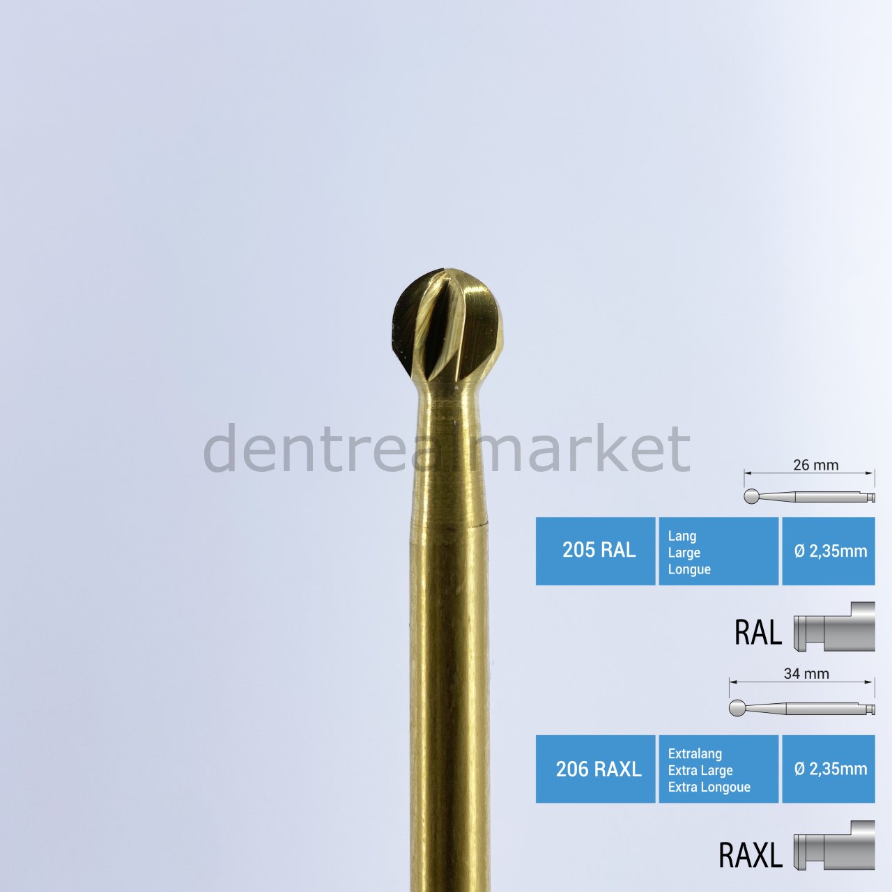 Titanyum Carpide Cerrahi Frez Rond - 141 RAL - RAXL