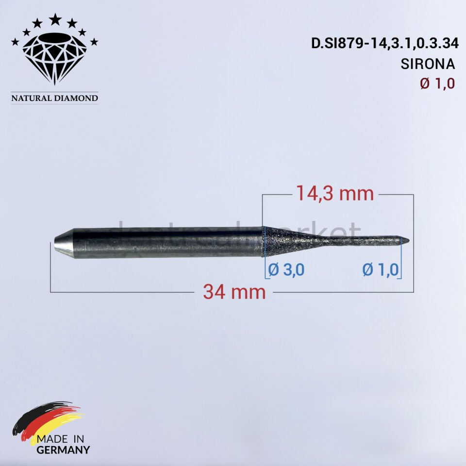 SIRONA Elmas Cad Cam Drill 1,0 mm