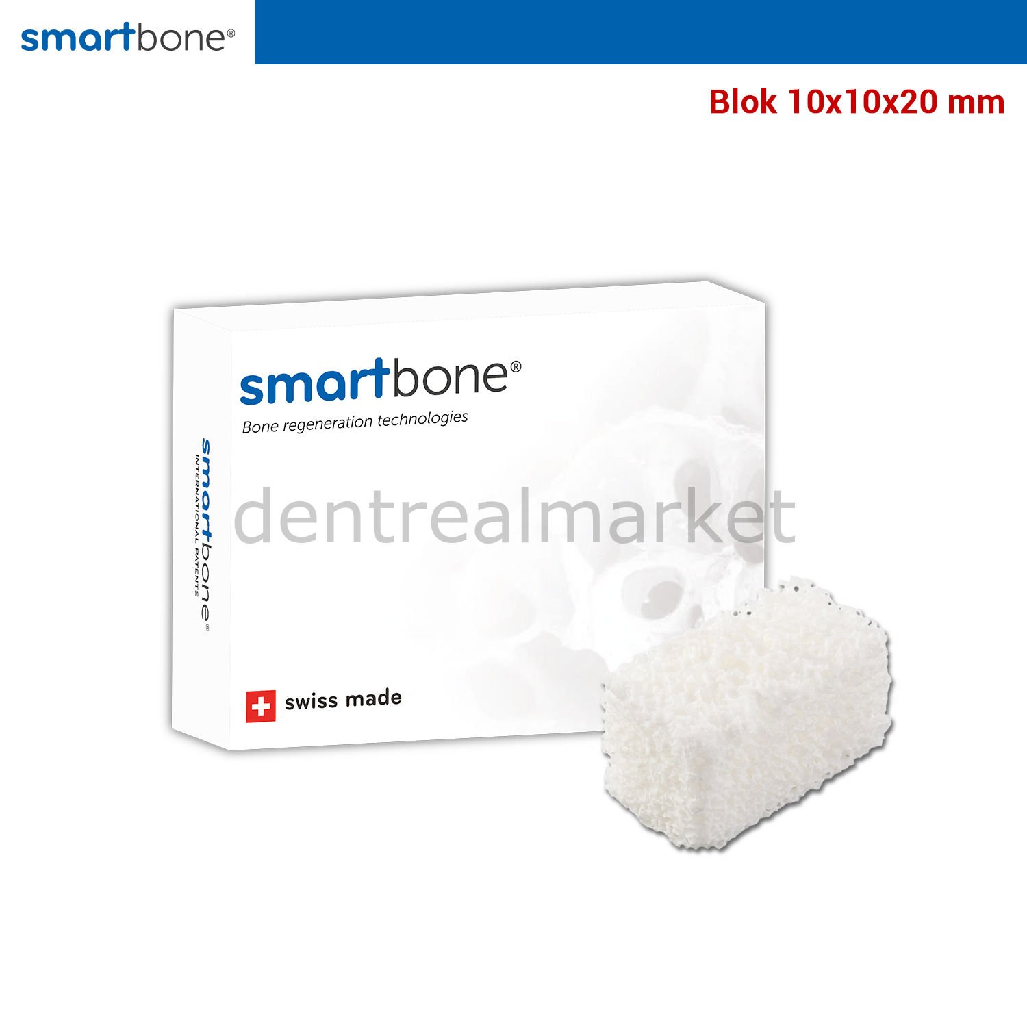 Smartbone Blok Kemik Greft - Sığır Kaynaklı 10x10x20 mm
