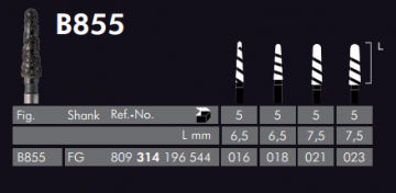 Black Cobra Line Sentetik Elmas Frez - 5 Adet