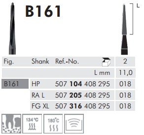 B161 Cerrahi Frez Black Cobra - 2 Adet