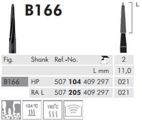 B166 Cerrahi Frez Black Cobra - 2 Adet