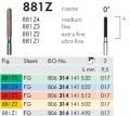 881Z Zirkon İçin Elmas Frez - 2 Adet