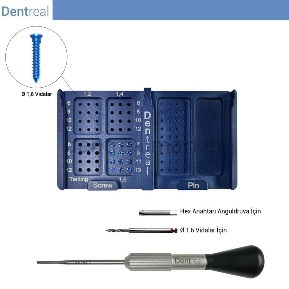 Titanyum Kemik,Plate,Mesh Sabitleme Mini Vida Seti  - 1,6 mm Vidalar