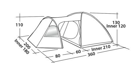 Easy Camp Eclipse 300 Blackroom Rustic Green 3 Kişilik Çadır