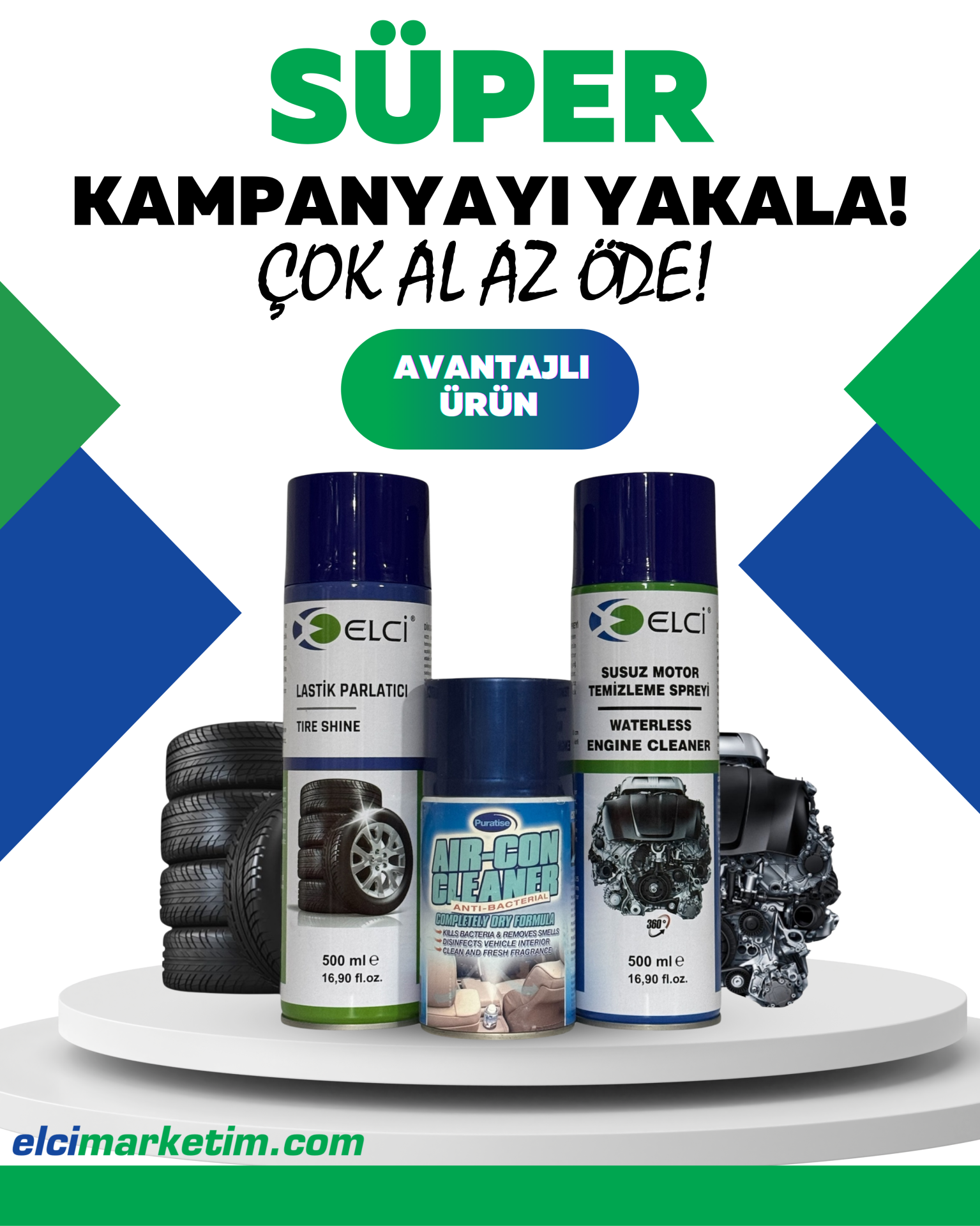 LASTİK PARLATICI ✔ SUSUZ MOTOR TEMİZLEME✔AİR-CON CLEANER ✔