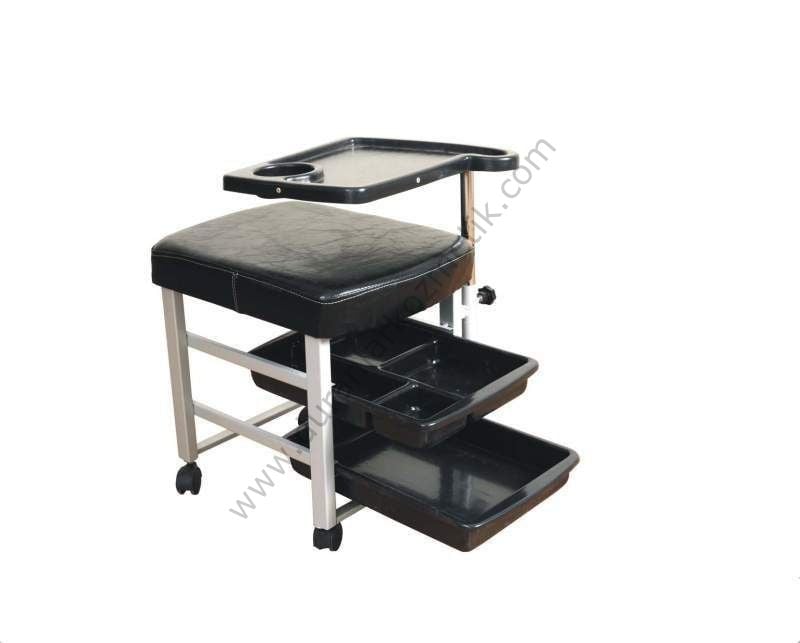 Manikür arabası plastik-metal eç-103 siyah