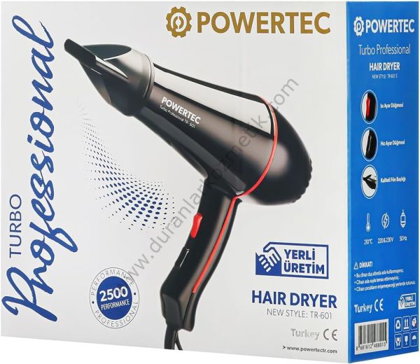 Powertec turbo proffessionnel fön makinası 2500 watt tr-601s