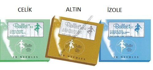 Ballet gold epilasyon iğnesi iğne k2g altın 50 adet