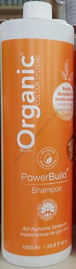 Organic Power Build Shampoo 1000 ml acil kurtarma