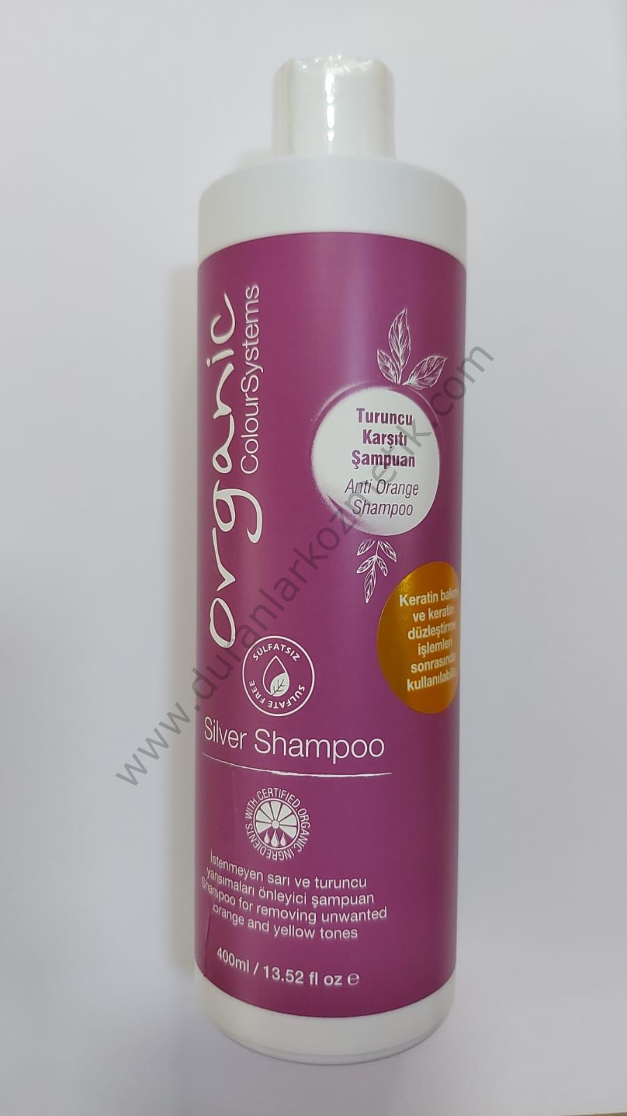 Organic Silver Shampoo 400 ml sarı turuncu yansıma önleyici