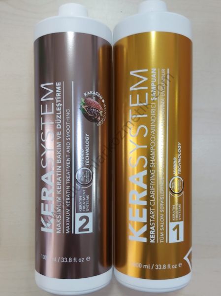 Kera System keratin ve arındırıcı şampuan 1000 ml set no 1 no 2 kakao