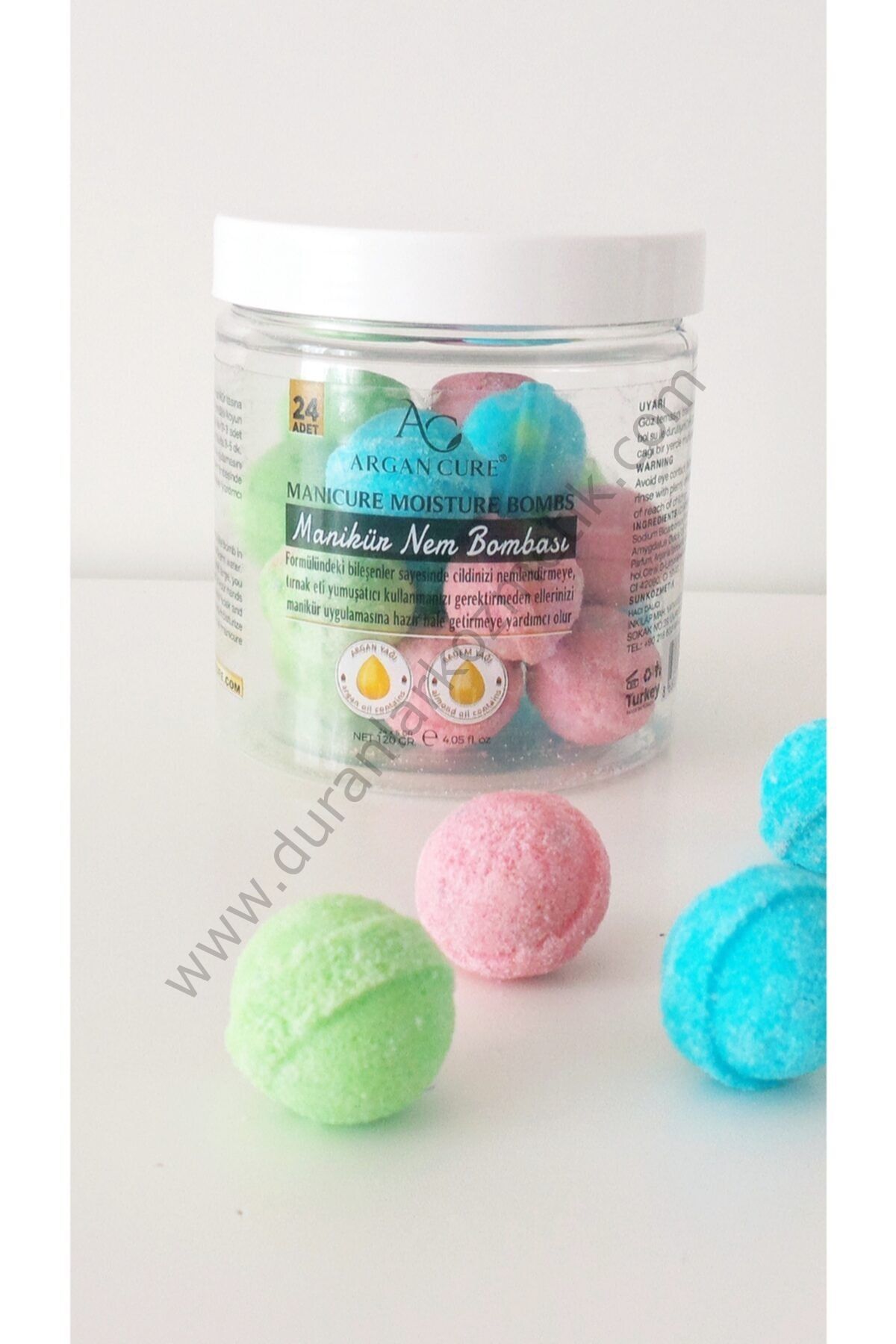 Argan Cure Manikür Topu Nem Bombası 24 lü