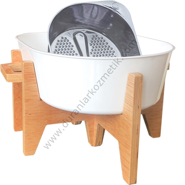 Pedikür leğeni ahşap altlıklı