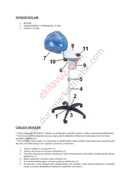 Element saç buhar makinası sun-k-16B