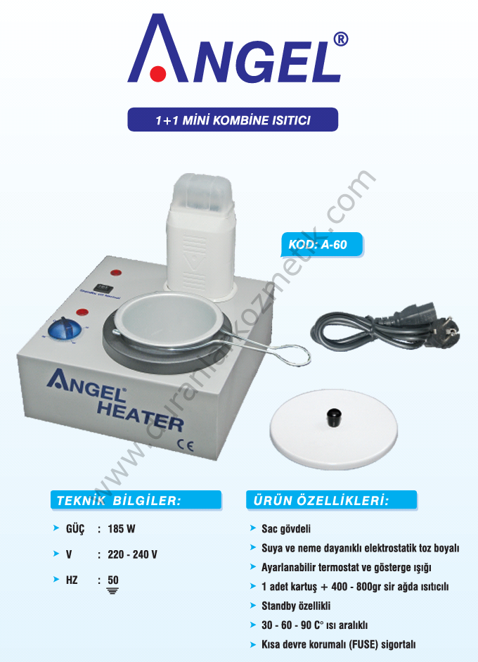 ANGEL MİNİ KOMBİNE 1 + 1 KARTUŞ + KONSERVE AĞDA ISITICI A-60