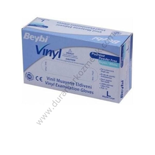 Beybi eldiven vinly 100 adet pudrasız large