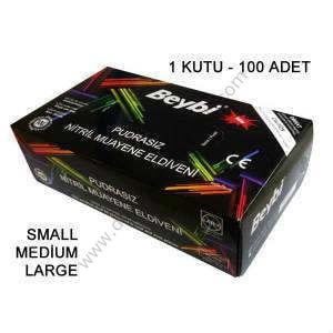 ELDİVEN NİTRİL SİYAH PUDRASIZ BEYBİ 100 ADET SMAL*