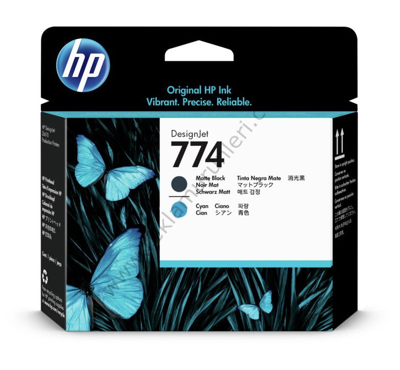 HP 774 P2W01A Matt Black - Cyan Baskı Kafası