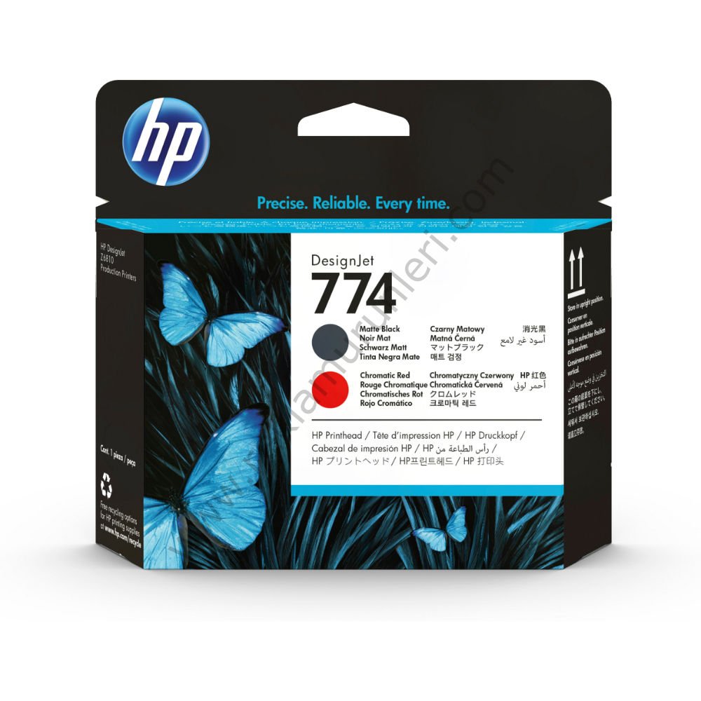 HP 774 P2V97A Matt Black - Cromatic Red Baskı Kafası