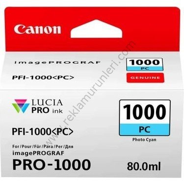 Canon Pfi-1000PC Photo Cyan Kartuş 80ml
