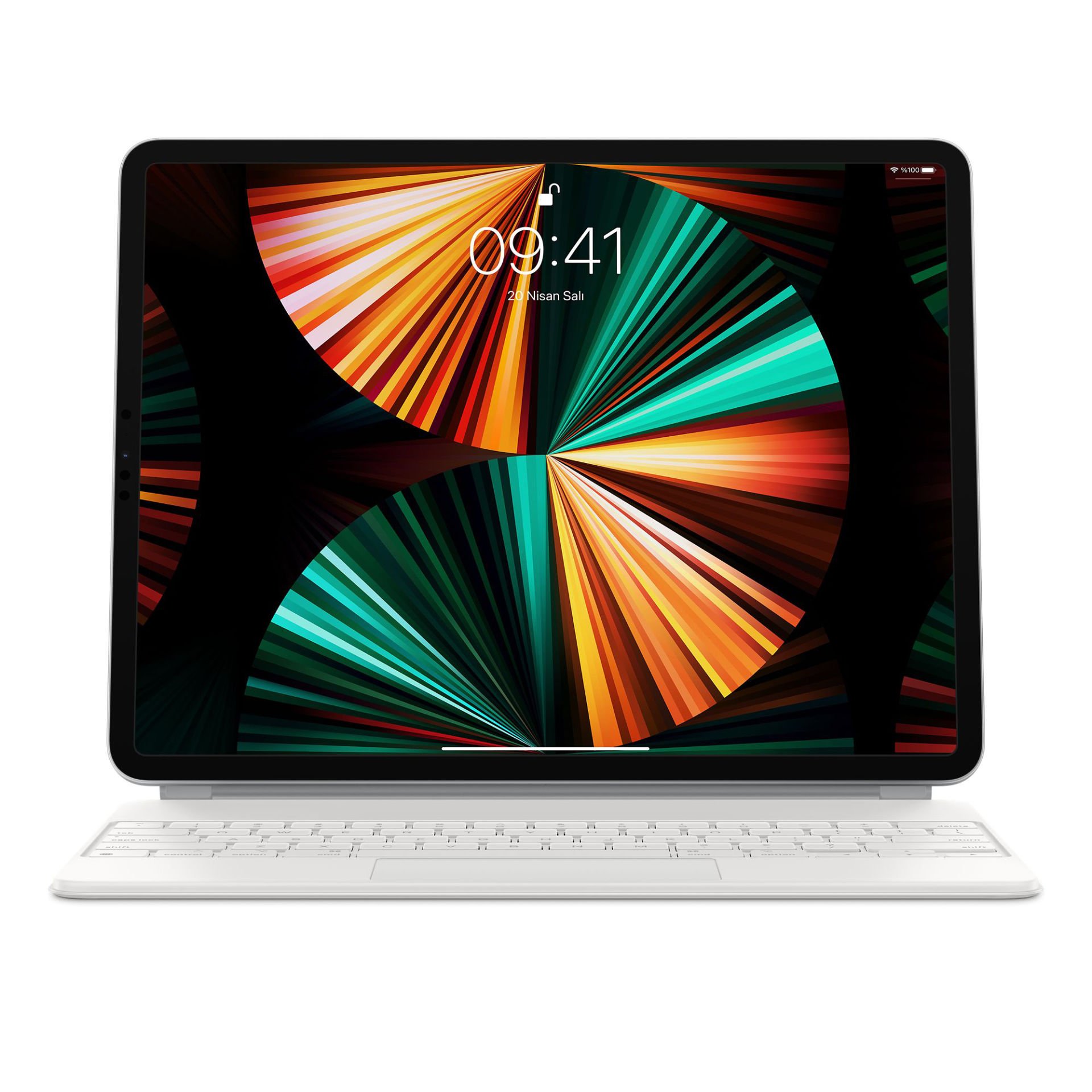 Apple 12.9 inç iPad Pro (6.Nesil) için Magic Keyboard - Türkçe Q Klavye Beyaz (MJQL3TQ/A)