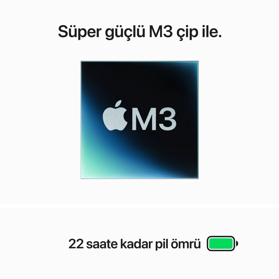 MacBook Pro 14 inç M3 8C CPU 10C GPU 8 GB RAM 512 GB SSD Gümüş (MR7J3TU/A)