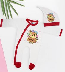 BK Kids Kişiye Özel Bebek Kıyafeti, Bebek Giyim Hediyesi, Tulum Zıbın ve Kukuletalı Şapka Seti-10