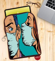 BK Gift Pop Art Tasarımlı Taşınabilir Koruyucu Tablet Kılıfı & Organizer Çanta - Bordo-14
