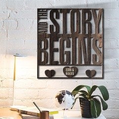 Kişiye Özel And The Story Begins Ahşap Duvar Yazısı - 1