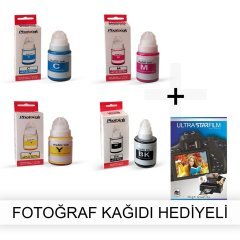 Canon G2411 için 1 Takım Photoink Mürekkep- Fotoğraf Kağıdı Hediyeli