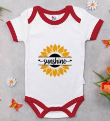 BK Kids Sunshine Tasarımlı Kırmızı Bebek Body Zıbın-1
