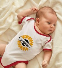 BK Kids Sunshine Tasarımlı Kırmızı Bebek Body Zıbın-1