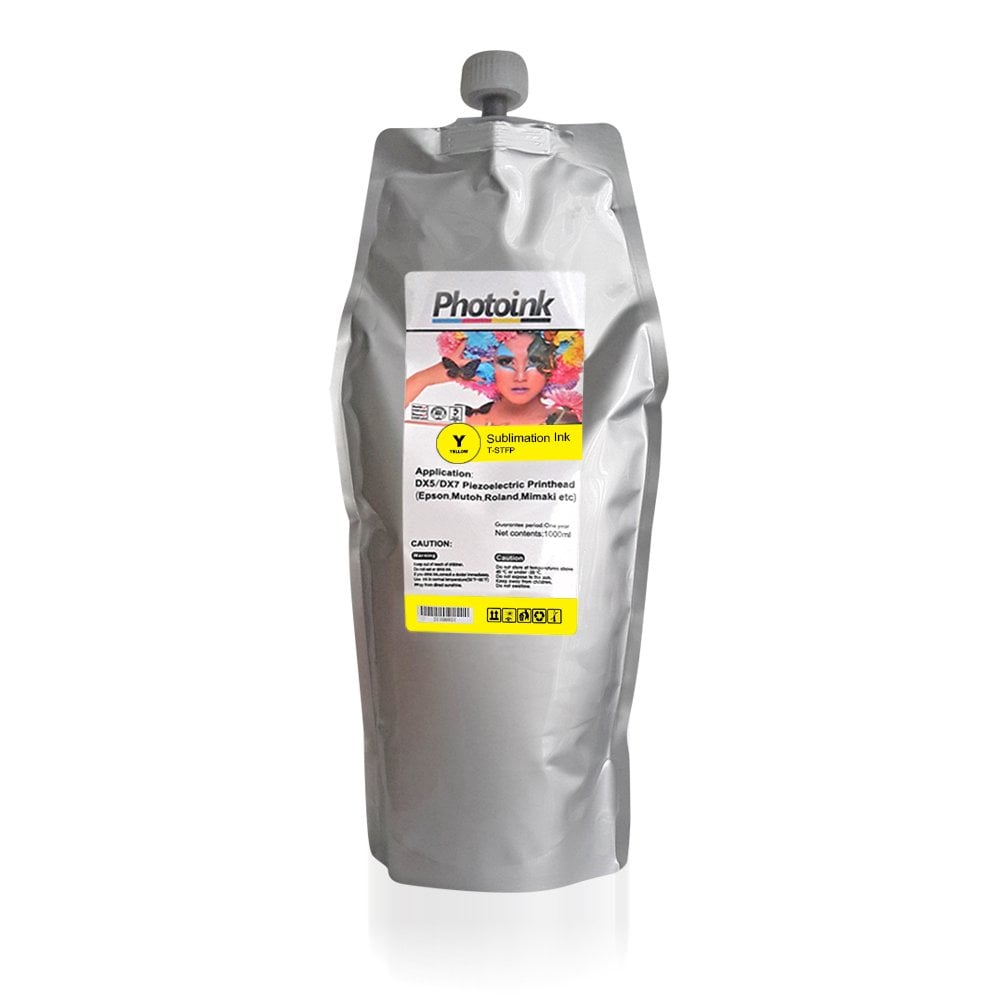 Epson DX5/DX7/5113 Kafalar için 1000 ml SARI YELLOW Süblimasyon Mürekkep (T-STFP)