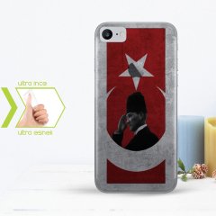 Iphone 7 İnce Şeffaf Silikon Telefon Kapağı (Atatürk-1)