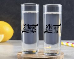 Kişiye Özel Renkli Baskılı Yeşilçam Replikleri Nayır Nolamaz Tasarımlı İkili Vodka Bardağı-1