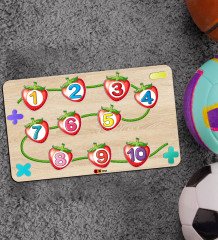 BK Toys Çocuklara Özel Sayılar Temalı Büyük Boy Ahşap Eğitici Yapboz Puzzle 50x30cm
