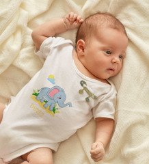 BK Kids Kişiye Özel İsimli Beyaz Bebek Body Zıbın ve Erkek Bebek İğnesi Hediye Seti-19
