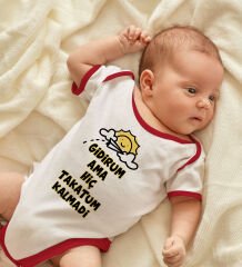 BK Kids Takatum Kalmadi Tasarımlı Kırmızı Bebek Body Zıbın-1